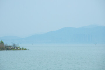 Hefei City, Anhui Province-Chaohu Wetland-Wetland landscape under the blue sky