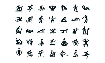 Fitness method Icons vector design