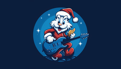 looney tunes logo guitar player Santa Claus hat sim HD Wallpapers - obrazy, fototapety, plakaty