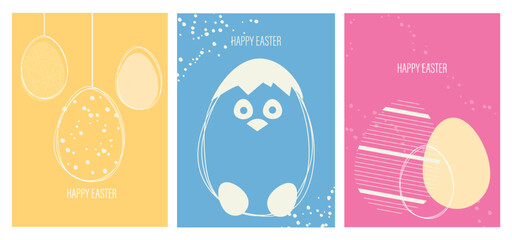 easter card with easter eggs