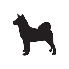 Dog silhouette. Dog labrador is sitting breed. Vector Animal. Pet