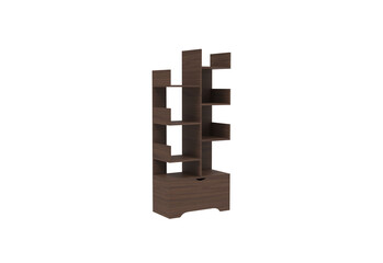 book shelf angle view without shadow 3d render