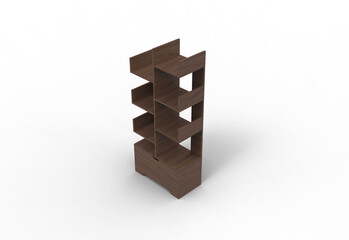 book shelf top view with shadow 3d render