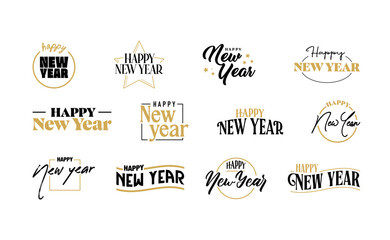 Happy new year logo bundle.