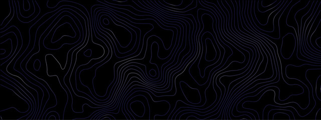 Luxury abstract Topographic line map. Modern design with black  background with topographic wavy pattern design.