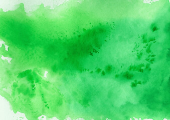 Fototapeta na wymiar 綺麗な緑色の水彩背景テクスチャー