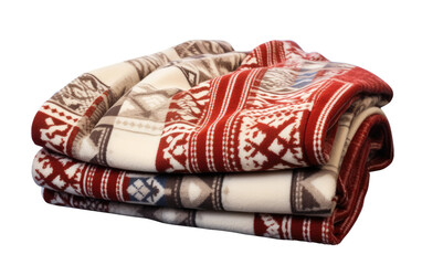 One Image, Countless Inspirations from a Cozy Winter Cabin Blanket with Timeless Traditional Patterns On a White or Clear Surface PNG Transparent Background.