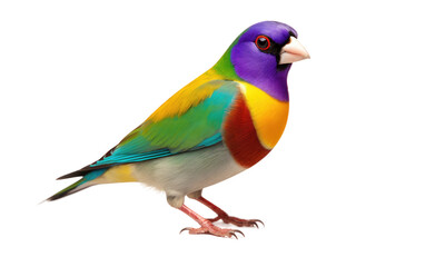 Gouldian Finch and Its Multicolored Elegance On a White or Clear Surface PNG Transparent Background.