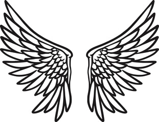 Obraz premium White Angels Wings Character Vector Flat Illustration