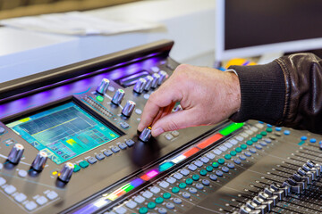 Recording studio mixer audio mixing console control
