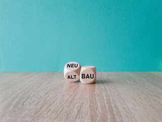 Turned a wooden cube and changes the German word Altbau (old construction in English) to Neubau...