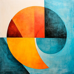 Abstract painting.Oil paint on canvas. Painting in the interior. A modern poster. Generative AI