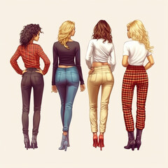 Generative AI: 4 women wearing pants