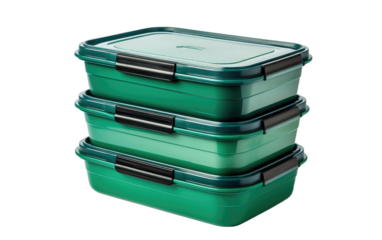 Durable Stackable Container On a White or Clear Surface PNG Transparent Background.