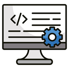 Computer Programming Icon Element For Design