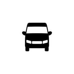 Delivery van icon on white background.