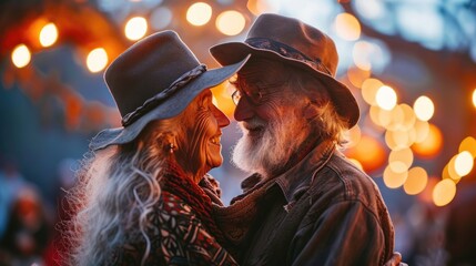 Obraz premium senior couple dancing, romance mood.