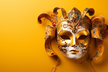 carnival mask isolated on yellow