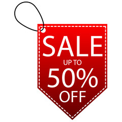 sale upto 50% off sale badge, label, sticker, icon, discount banner, vector illustration