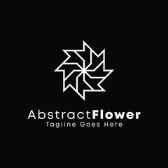 Abstract flower logo design and iconic symbol. Vector floral logo symbol