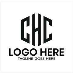 CHC letter logo design with polygon shape. CHC polygon logo monogram. CHC cube logo design.chc creative initials letter logo concept.