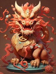 2024 cartoon dragon New Year Chinese dragon 3d illustration
