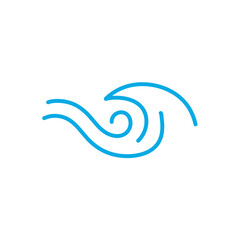 Water wave line. Flowing river water and sea wave mark.