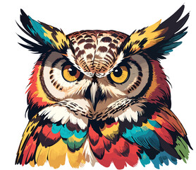 Owl in bright colors