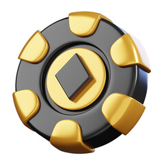 Diamond poker chip isolated. Casino and gambling icon. 3D illustration