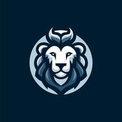 Lion logo head icon. Lion portrait wild animal design sign