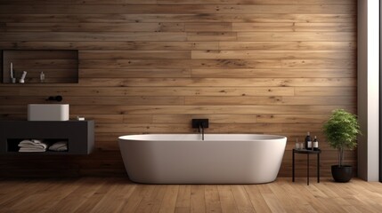 Fototapeta na wymiar luxury wood bathroom interior