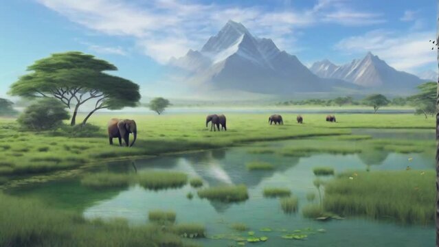 meadow with beautiful mountain views