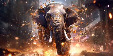 Poster animal on fire, generative Ai © krishnendu