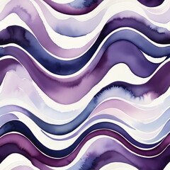 Purple, lilac and white abstract watercolor pattern. Artistic background in the form of waves for designers.  Generate Ai.