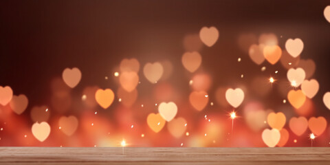 a heart background in bokkeh for valentine's day