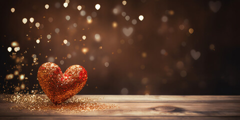 hearts for valentine's day on a bokkeh background - obrazy, fototapety, plakaty
