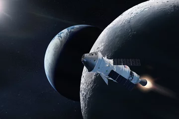 Türaufkleber Nasa Orion spacecraft near to the Moon surface. Artemis space mission. Elements of this image furnished by NASA.