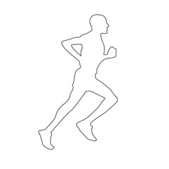 Running man vectors continuous line drawing