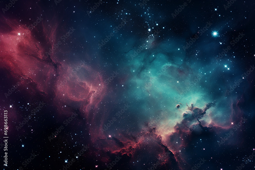 Wall mural cosmos background with planets space travel and adventures in dark sky generative ai
