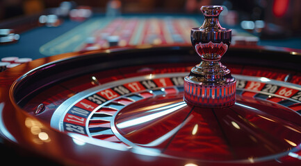 a red casino  gambling wheel