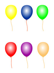 Balloon set isolated on transparent background.balloons template for anniversary, birthday party, and happy new year
