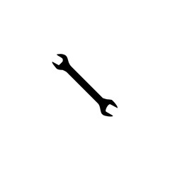 Wrench Silhouette, Flat Style, can use for Pictogram, Apps, Website, Logo Gram, Art Illustration, or Graphic Design Element. Vector Illustration