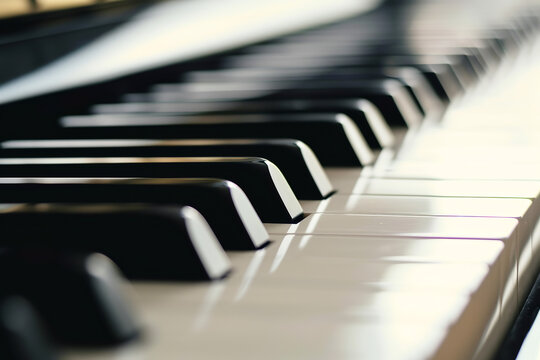 Close up image of piano keys in white background, in the style of high-key lighting