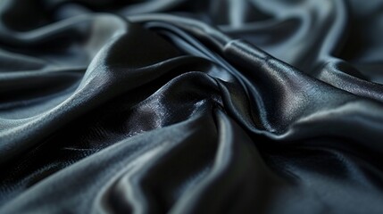 Black Silk Fabric - obrazy, fototapety, plakaty