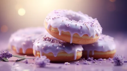 Foto op Plexiglas lavender donut blender © lastfurianec