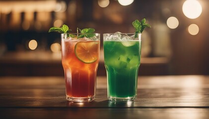 Refreshing Herbal Detox Drinks with Mint Garnish