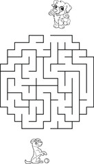 Kids riddle, maze puzzle, labyrinth vector illustration
