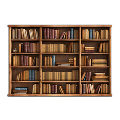 bookshelf isolated on transparent or white background, png
