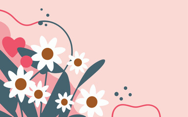 Valentine's day, women's day, spring abstract background poster with copy space. Good for postcards, email header, wallpaper, banner, events, covers, advertising, and more.