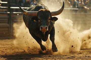 Bull Running in Dirt